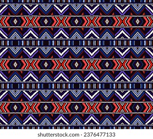 Diagonal ikat stripes. Zigzag pattern seamless. Geometric chevron abstract illustration, wallpaper. Tribal ethnic vector texture. Aztec style. Folk embroidery. Indian, Scandinavian, African rug.
