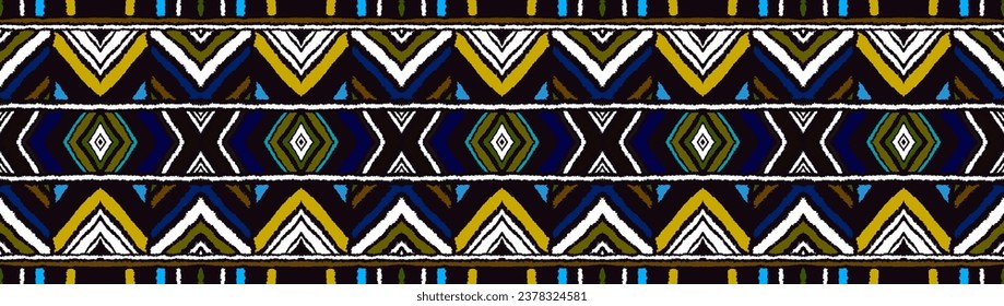 Diagonal ikat stripes. Zigzag pattern seamless. Geometric chevron abstract illustration, wallpaper. Tribal ethnic vector texture. Aztec style. Folk embroidery. Indian, Scandinavian, African rug.