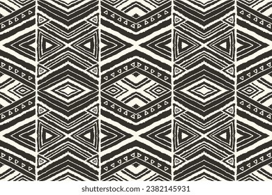 Diagonal ikat stripes. Zigzag pattern seamless. Geometric chevron abstract illustration, wallpaper. Tribal ethnic vector texture. Aztec style. Folk embroidery. Indian, Scandinavian, African rug.