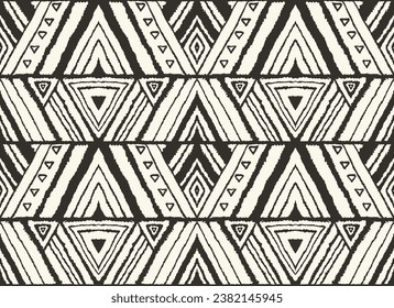 Diagonal ikat stripes. Zigzag pattern seamless. Geometric chevron abstract illustration, wallpaper. Tribal ethnic vector texture. Aztec style. Folk embroidery. Indian, Scandinavian, African rug.