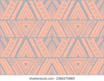 Bandes d'ikat diagonales. Motif zigzag harmonieux. Illustration abstraite chevron géométrique, fond d'écran. Texture vectorielle ethnique tribale. Style aztèque. Broderie folk. indien, scandinave, tapis africain.