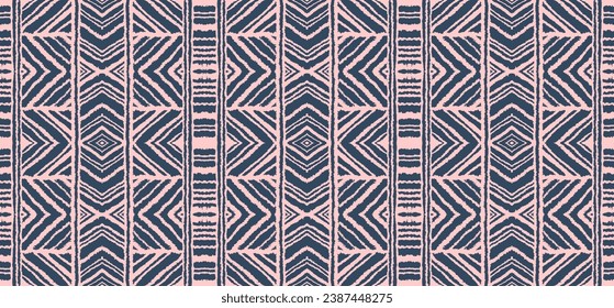 Diagonal ikat stripes. Zigzag pattern seamless. Geometric chevron abstract illustration, wallpaper. Tribal ethnic vector texture. Aztec style. Folk embroidery. Indian, Scandinavian, African rug.