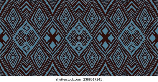 Diagonal ikat stripes. Zigzag pattern seamless. Geometric chevron abstract illustration, wallpaper. Tribal ethnic vector texture. Aztec style. Folk embroidery. Indian, Scandinavian, African rug.