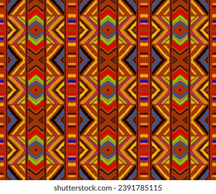 Bandes d'ikat diagonales. Motif zigzag harmonieux. Illustration abstraite chevron géométrique, fond d'écran. Texture vectorielle ethnique tribale. Style aztèque. Broderie folk. indien, scandinave, tapis africain.