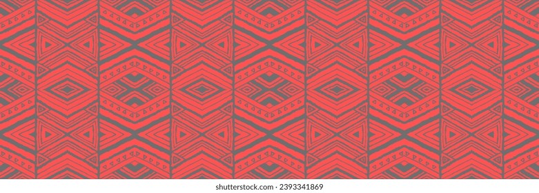 Diagonal ikat stripes. Zigzag pattern seamless. Geometric chevron abstract illustration, wallpaper. Tribal ethnic vector texture. Aztec style. Folk embroidery. Indian, Scandinavian, African rug.
