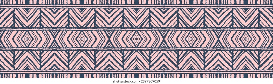 Diagonal ikat stripes. Zigzag pattern seamless. Geometric chevron abstract illustration, wallpaper. Tribal ethnic vector texture. Aztec style. Folk embroidery. Indian, Scandinavian, African rug.