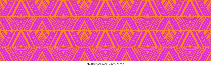Diagonal ikat stripes. Zigzag pattern seamless. Geometric chevron abstract illustration, wallpaper. Tribal ethnic vector texture. Aztec style. Folk embroidery. Indian, Scandinavian, African rug.