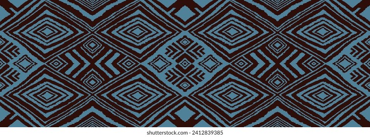 Diagonal ikat stripes. Zigzag pattern seamless. Geometric chevron abstract illustration, wallpaper. Tribal ethnic vector texture. Aztec style. Folk embroidery. Indian, Scandinavian, African rug.