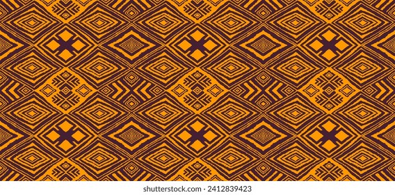 Diagonal ikat stripes. Zigzag pattern seamless. Geometric chevron abstract illustration, wallpaper. Tribal ethnic vector texture. Aztec style. Folk embroidery. Indian, Scandinavian, African rug.