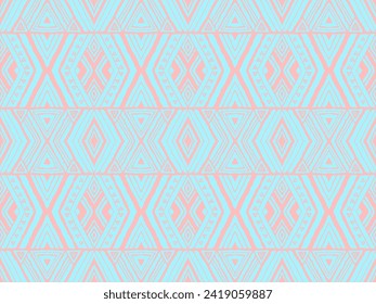 Diagonal ikat stripes. Zigzag pattern seamless. Geometric chevron abstract illustration, wallpaper. Tribal ethnic vector texture. Aztec style. Folk embroidery. Indian, Scandinavian, African rug.