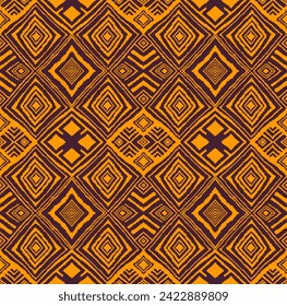 Diagonal ikat stripes. Zigzag pattern seamless. Geometric chevron abstract illustration, wallpaper. Tribal ethnic vector texture. Aztec style. Folk embroidery. Indian, Scandinavian, African rug.