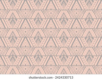 Diagonal ikat stripes. Zigzag pattern seamless. Geometric chevron abstract illustration, wallpaper. Tribal ethnic vector texture. Aztec style. Folk embroidery. Indian, Scandinavian, African rug.