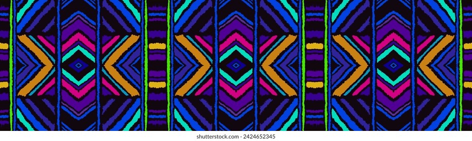Diagonal ikat stripes. Zigzag pattern seamless. Geometric chevron abstract illustration, wallpaper. Tribal ethnic vector texture. Aztec style. Folk embroidery. Indian, Scandinavian, African rug.