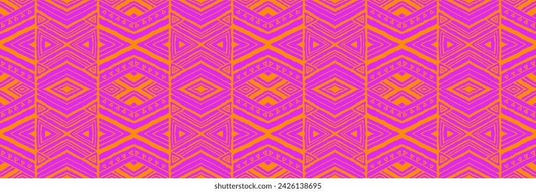 Diagonal ikat stripes. Zigzag pattern seamless. Geometric chevron abstract illustration, wallpaper. Tribal ethnic vector texture. Aztec style. Folk embroidery. Indian, Scandinavian, African rug.