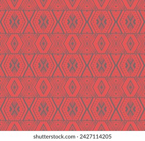 Diagonal ikat stripes. Zigzag pattern seamless. Geometric chevron abstract illustration, wallpaper. Tribal ethnic vector texture. Aztec style. Folk embroidery. Indian, Scandinavian, African rug.