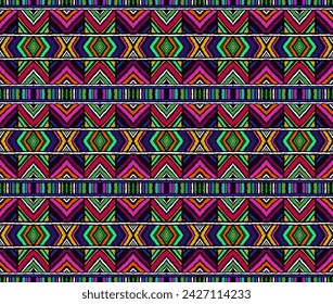 Diagonal ikat stripes. Zigzag pattern seamless. Geometric chevron abstract illustration, wallpaper. Tribal ethnic vector texture. Aztec style. Folk embroidery. Indian, Scandinavian, African rug.