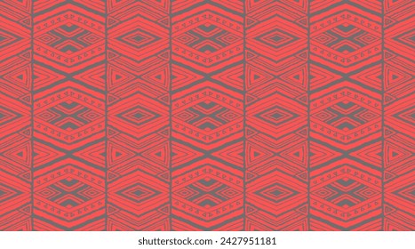 Diagonal ikat stripes. Zigzag pattern seamless. Geometric chevron abstract illustration, wallpaper. Tribal ethnic vector texture. Aztec style. Folk embroidery. Indian, Scandinavian, African rug.