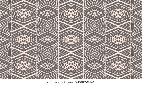 Diagonal ikat stripes. Zigzag pattern seamless. Geometric chevron abstract illustration, wallpaper. Tribal ethnic vector texture. Aztec style. Folk embroidery. Indian, Scandinavian, African rug.