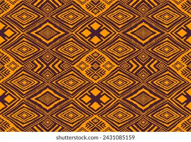 Diagonal ikat stripes. Zigzag pattern seamless. Geometric chevron abstract illustration, wallpaper. Tribal ethnic vector texture. Aztec style. Folk embroidery. Indian, Scandinavian, African rug.