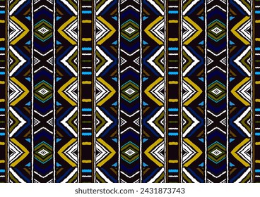 Diagonal ikat stripes. Zigzag pattern seamless. Geometric chevron abstract illustration, wallpaper. Tribal ethnic vector texture. Aztec style. Folk embroidery. Indian, Scandinavian, African rug.