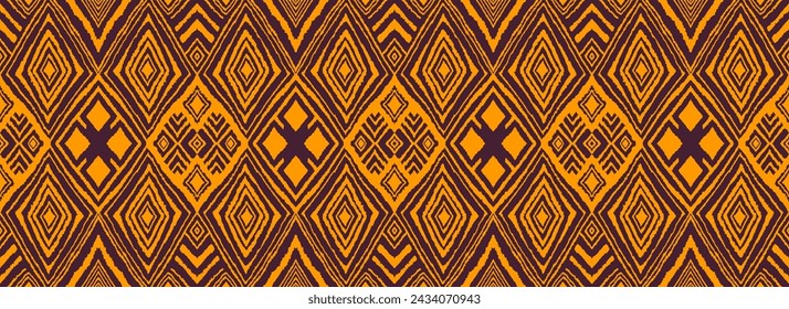 Diagonal ikat stripes. Zigzag pattern seamless. Geometric chevron abstract illustration, wallpaper. Tribal ethnic vector texture. Aztec style. Folk embroidery. Indian, Scandinavian, African rug.