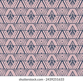 Diagonal ikat stripes. Zigzag pattern seamless. Geometric chevron abstract illustration, wallpaper. Tribal ethnic vector texture. Aztec style. Folk embroidery. Indian, Scandinavian, African rug.