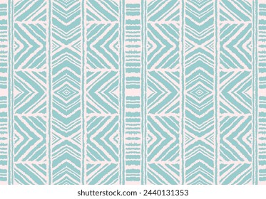 Rayas diagonales de ikat. Patrón en zigzag sin fisuras. Ilustración abstracta de chevron geométrico, papel pintado. Textura de vector étnico tribal. Estilo azteca. Bordado popular. Alfombra india, escandinava, africana.