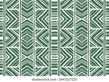 Rayas diagonales de ikat. Patrón en zigzag sin fisuras. Ilustración abstracta de chevron geométrico, papel pintado. Textura de vector étnico tribal. Estilo azteca. Bordado popular. Alfombra india, escandinava, africana.