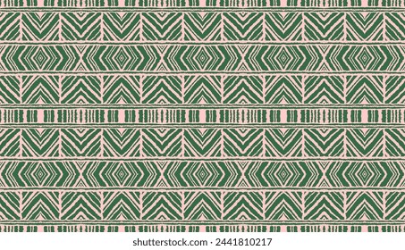 Diagonal ikat stripes. Zigzag pattern seamless. Geometric chevron abstract illustration, wallpaper. Tribal ethnic vector texture. Aztec style. Folk embroidery. Indian, Scandinavian, African rug.
