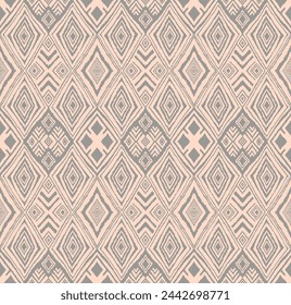 Diagonal ikat stripes. Zigzag pattern seamless. Geometric chevron abstract illustration, wallpaper. Tribal ethnic vector texture. Aztec style. Folk embroidery. Indian, Scandinavian, African rug.