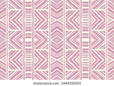 Rayas diagonales de ikat. Patrón en zigzag sin fisuras. Ilustración abstracta de chevron geométrico, Fondo de pantalla. Textura de Vector étnico tribal. Estilo azteca. Bordado de Folk. Alfombra india, escandinava, africana.