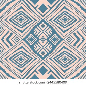 Diagonal ikat stripes. Zigzag pattern seamless. Geometric chevron abstract illustration, wallpaper. Tribal ethnic vector texture. Aztec style. Folk embroidery. Indian, Scandinavian, African rug.