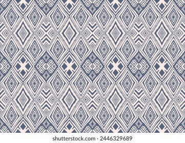 Diagonale Ikat-Streifen. Zick-Zack-Muster nahtlos. Geometrische Chevron abstrakte Illustration, Bildschirmhintergrund. Textur der ethnischen Vektorgrafik. Azteken-Stil. Folk Stickerei. Indischer, skandinavischer, afrikanischer Teppich.