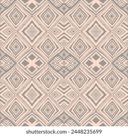 Diagonal ikat stripes. Zigzag pattern seamless. Geometric chevron abstract illustration, wallpaper. Tribal ethnic vector texture. Aztec style. Folk embroidery. Indian, Scandinavian, African rug.