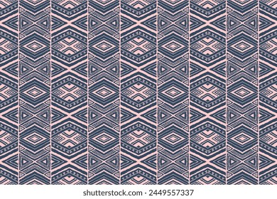 Diagonal ikat stripes. Zigzag pattern seamless. Geometric chevron abstract illustration, wallpaper. Tribal ethnic vector texture. Aztec style. Folk embroidery. Indian, Scandinavian, African rug.