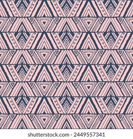 Diagonal ikat stripes. Zigzag pattern seamless. Geometric chevron abstract illustration, wallpaper. Tribal ethnic vector texture. Aztec style. Folk embroidery. Indian, Scandinavian, African rug.