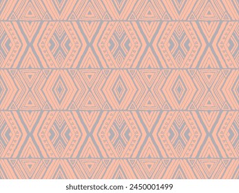 Diagonal ikat stripes. Zigzag pattern seamless. Geometric chevron abstract illustration, wallpaper. Tribal ethnic vector texture. Aztec style. Folk embroidery. Indian, Scandinavian, African rug.