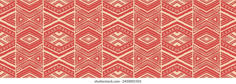 Diagonal ikat stripes. Zigzag pattern seamless. Geometric chevron abstract illustration, wallpaper. Tribal ethnic vector texture. Aztec style. Folk embroidery. Indian, Scandinavian, African rug.