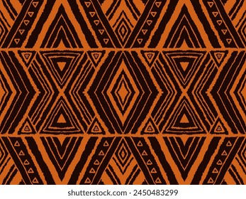 Diagonal ikat stripes. Zigzag pattern seamless. Geometric chevron abstract illustration, wallpaper. Tribal ethnic vector texture. Aztec style. Folk embroidery. Indian, Scandinavian, African rug.
