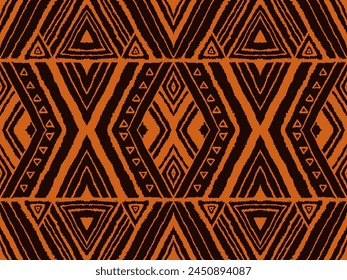 Diagonal ikat stripes. Zigzag pattern seamless. Geometric chevron abstract illustration, wallpaper. Tribal ethnic vector texture. Aztec style. Folk embroidery. Indian, Scandinavian, African rug.