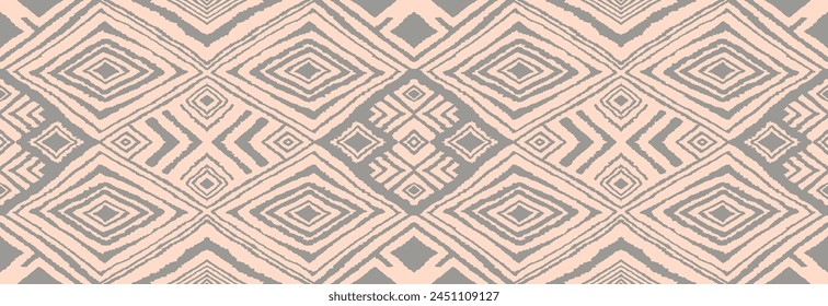 Diagonal ikat stripes. Zigzag pattern seamless. Geometric chevron abstract illustration, wallpaper. Tribal ethnic vector texture. Aztec style. Folk embroidery. Indian, Scandinavian, African rug.