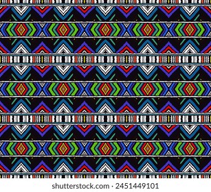 Diagonal ikat stripes. Zigzag pattern seamless. Geometric chevron abstract illustration, wallpaper. Tribal ethnic vector texture. Aztec style. Folk embroidery. Indian, Scandinavian, African rug.
