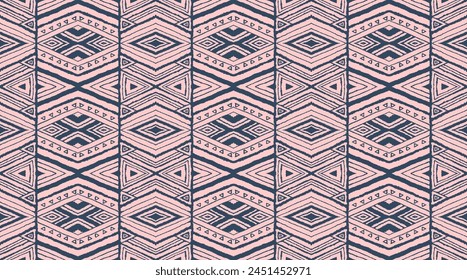 Diagonal ikat stripes. Zigzag pattern seamless. Geometric chevron abstract illustration, wallpaper. Tribal ethnic vector texture. Aztec style. Folk embroidery. Indian, Scandinavian, African rug.