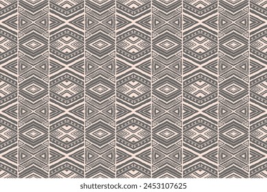 Diagonal ikat stripes. Zigzag pattern seamless. Geometric chevron abstract illustration, wallpaper. Tribal ethnic vector texture. Aztec style. Folk embroidery. Indian, Scandinavian, African rug.