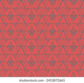 Diagonal ikat stripes. Zigzag pattern seamless. Geometric chevron abstract illustration, wallpaper. Tribal ethnic vector texture. Aztec style. Folk embroidery. Indian, Scandinavian, African rug.