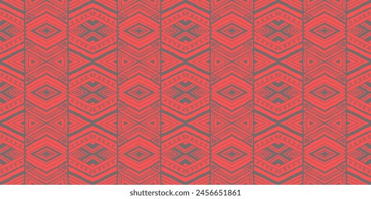 Diagonal ikat stripes. Zigzag pattern seamless. Geometric chevron abstract illustration, wallpaper. Tribal ethnic vector texture. Aztec style. Folk embroidery. Indian, Scandinavian, African rug.