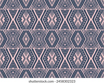 Diagonal ikat stripes. Zigzag pattern seamless. Geometric chevron abstract illustration, wallpaper. Tribal ethnic vector texture. Aztec style. Folk embroidery. Indian, Scandinavian, African rug.