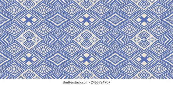 Diagonal ikat stripes. Zigzag pattern seamless. Geometric chevron abstract illustration, wallpaper. Tribal ethnic vector texture. Aztec style. Folk embroidery. Indian, Scandinavian, African rug.