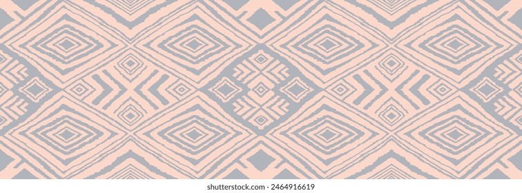 Diagonal ikat stripes. Zigzag pattern seamless. Geometric chevron abstract illustration, wallpaper. Tribal ethnic vector texture. Aztec style. Folk embroidery. Indian, Scandinavian, African rug.