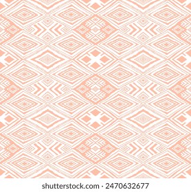 Diagonal ikat stripes. Zigzag pattern seamless. Geometric chevron abstract illustration, wallpaper. Tribal ethnic vector texture. Aztec style. Folk embroidery. Indian, Scandinavian, African rug.